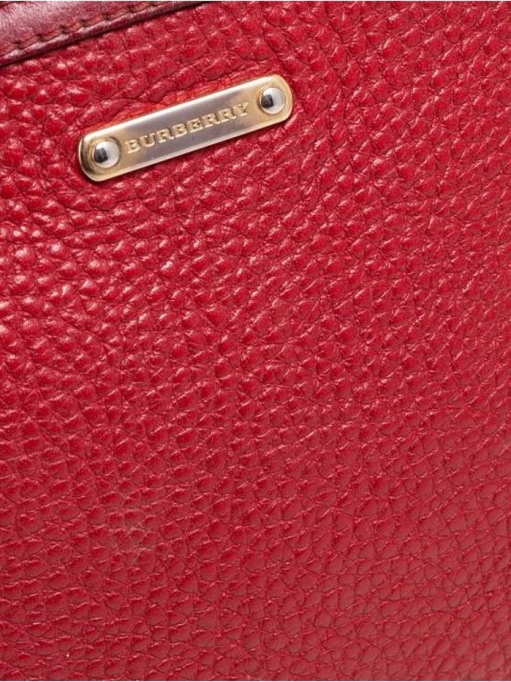 Burberry Red Pebbled Leather Dome Crossbody Bag with Gold Hardware - Picture 2 of 13